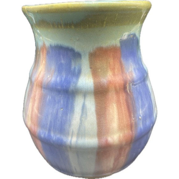 Hull Other - VTG HULL 1920’s Multi Color Art Pottery Stripe Vase 6.75”